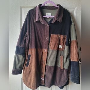 BDG Corduroy Patchwork Shirt Jacket  Size Large
